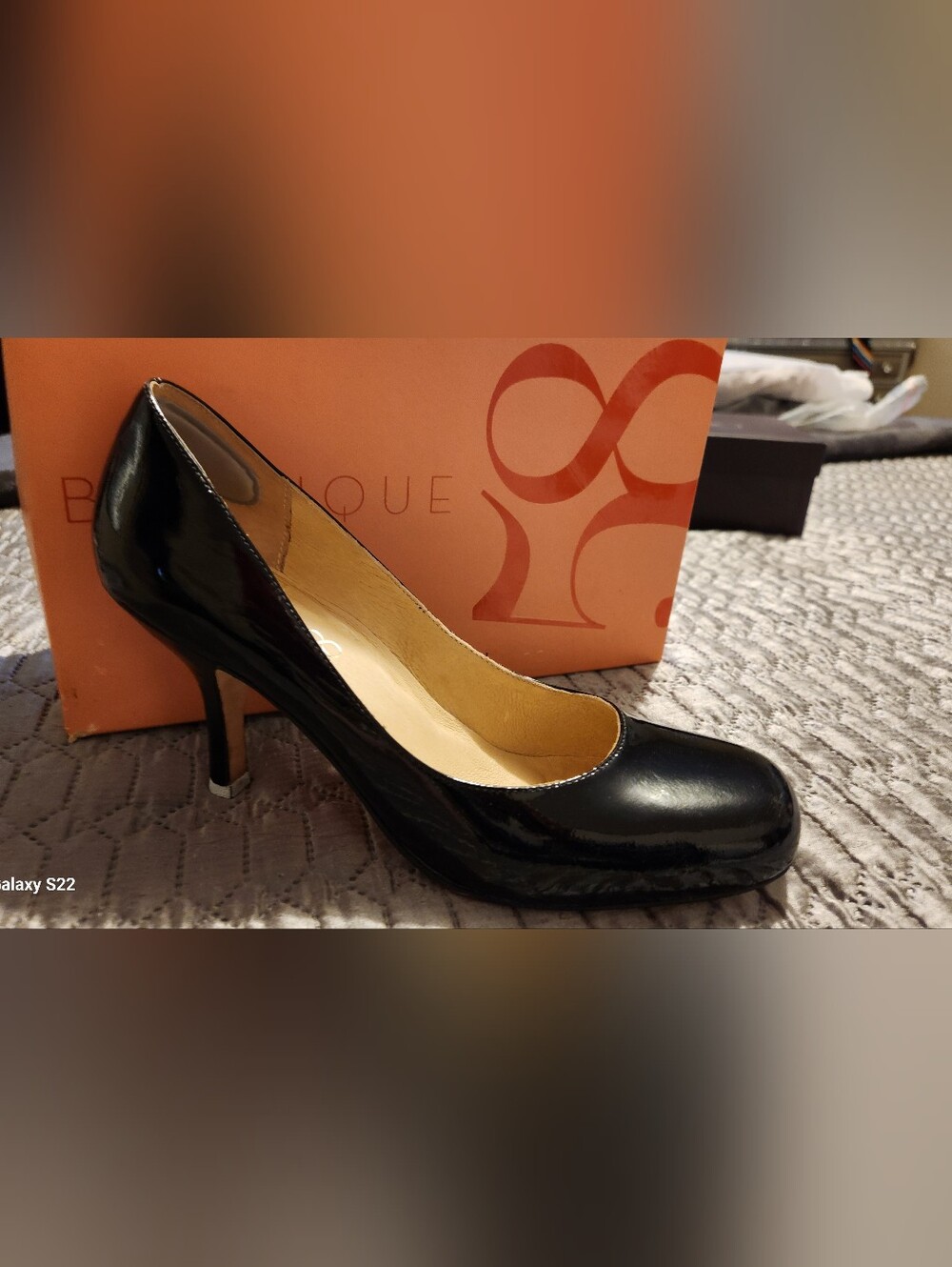 PRELOVED BLUTIQUE 58 SIZE 9M Black Patent Leather Women's Pump -